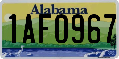 AL license plate 1AF0967