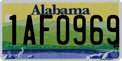 AL license plate 1AF0969