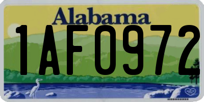 AL license plate 1AF0972