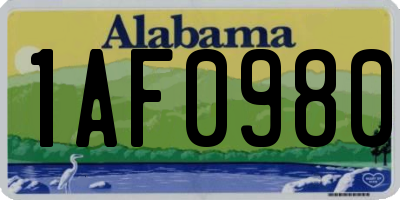 AL license plate 1AF0980