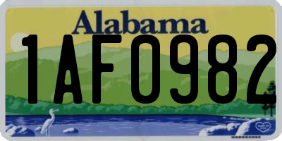AL license plate 1AF0982