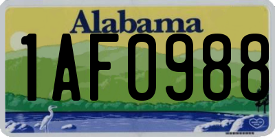 AL license plate 1AF0988