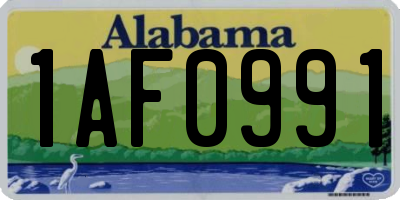 AL license plate 1AF0991
