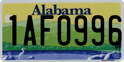 AL license plate 1AF0996