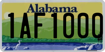 AL license plate 1AF1000