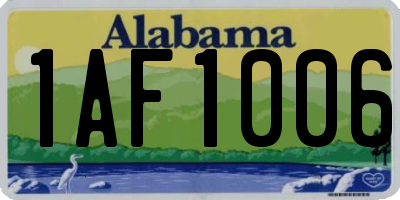 AL license plate 1AF1006