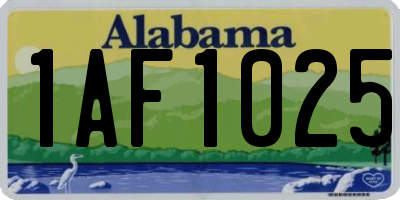 AL license plate 1AF1025