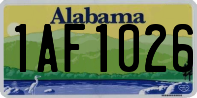 AL license plate 1AF1026