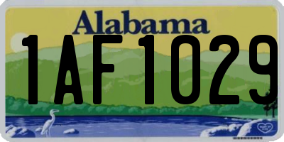AL license plate 1AF1029
