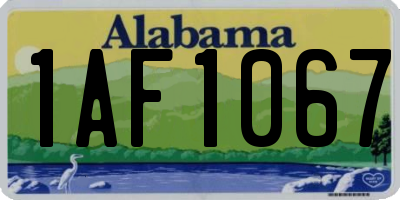 AL license plate 1AF1067