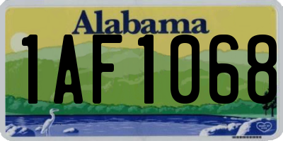 AL license plate 1AF1068