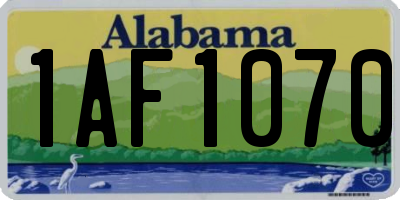 AL license plate 1AF1070