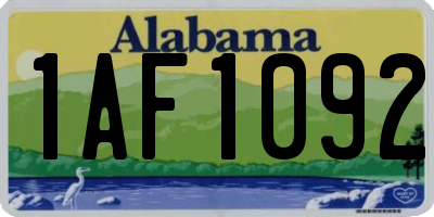 AL license plate 1AF1092