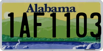 AL license plate 1AF1103
