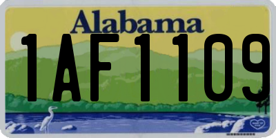 AL license plate 1AF1109