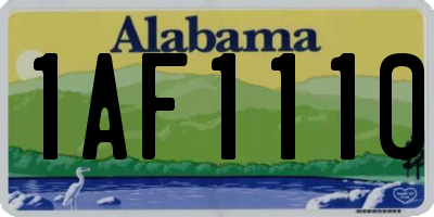 AL license plate 1AF1110