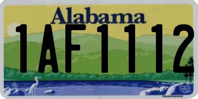 AL license plate 1AF1112