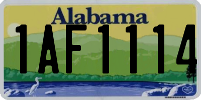 AL license plate 1AF1114