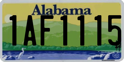 AL license plate 1AF1115