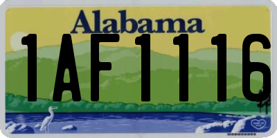 AL license plate 1AF1116