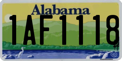 AL license plate 1AF1118