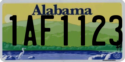 AL license plate 1AF1123
