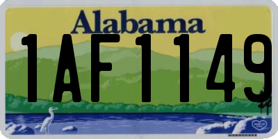 AL license plate 1AF1149