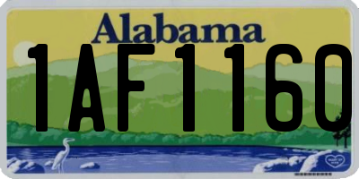 AL license plate 1AF1160