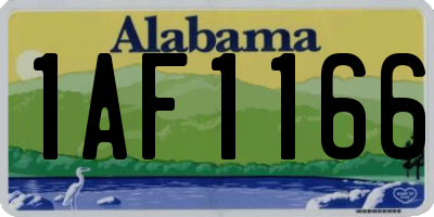 AL license plate 1AF1166