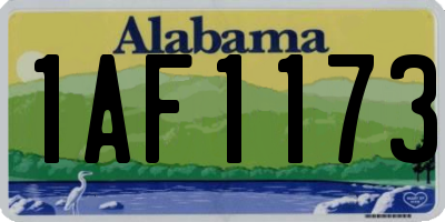 AL license plate 1AF1173