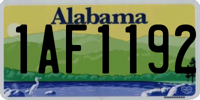 AL license plate 1AF1192