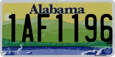 AL license plate 1AF1196