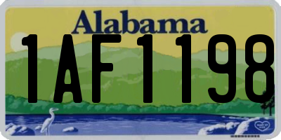 AL license plate 1AF1198