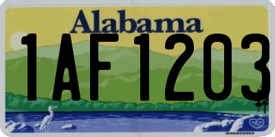 AL license plate 1AF1203