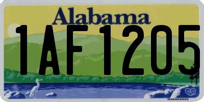 AL license plate 1AF1205
