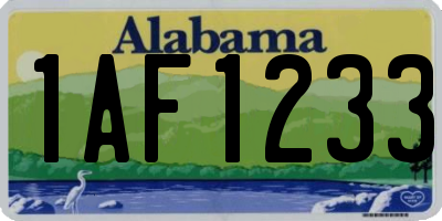 AL license plate 1AF1233