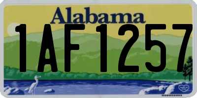 AL license plate 1AF1257
