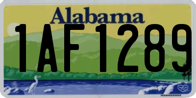 AL license plate 1AF1289