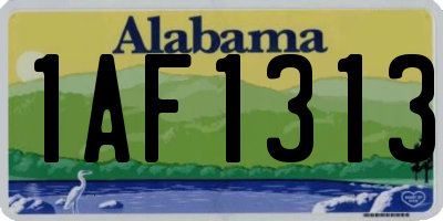 AL license plate 1AF1313