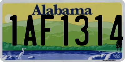 AL license plate 1AF1314