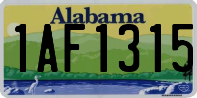 AL license plate 1AF1315