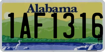 AL license plate 1AF1316