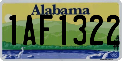 AL license plate 1AF1322