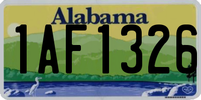 AL license plate 1AF1326