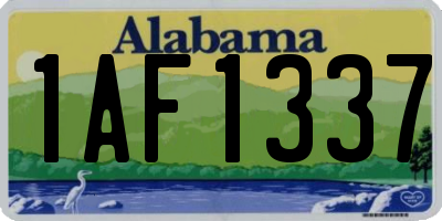 AL license plate 1AF1337