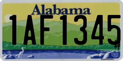 AL license plate 1AF1345