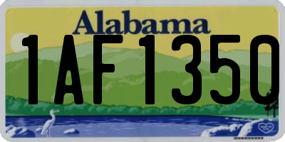 AL license plate 1AF1350