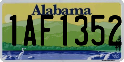 AL license plate 1AF1352