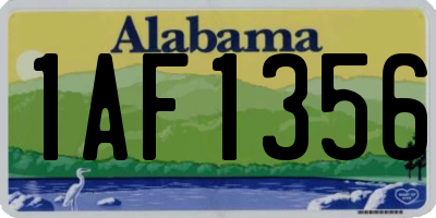 AL license plate 1AF1356