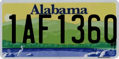 AL license plate 1AF1360